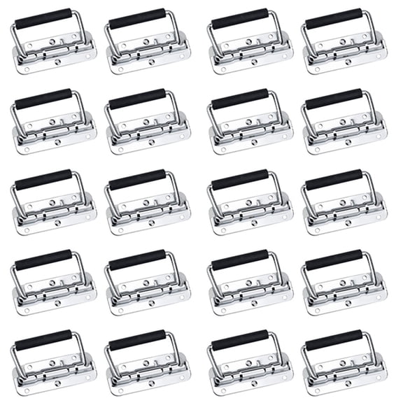 20Pcs 304 Stainless Steel Spring Handle Prop Box Tool Aluminum Box Handle Activity Handle Folding Industrial Handle,20 x Spring handle,Silver
