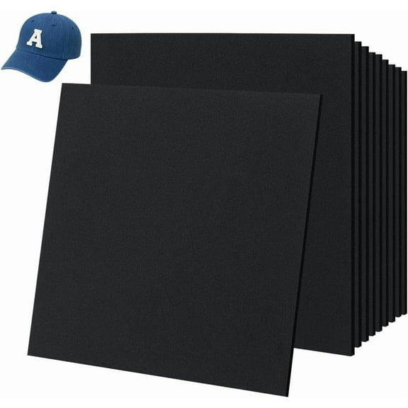 20Pcs 3mm Black Embroidery Foam 9.8x9.8 Inch EVA Foam Sheets Embroidery Craft Foam Square Foam Sheet Cosplay Foam for Hand Sewing Embroidery Machine Cosplay Costume DIY Projects