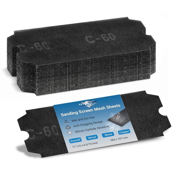 20Pcs 4-3/16"x11-1/4 Drywall Sanding Screen, 60-320 Grit Mesh Sandpaper