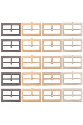 20Pcs 4 Colors Alloy Belt Buckles Tri-Glide Adjuster Buckles Rectangle Mixed Color 30x20mm 5pcs/color