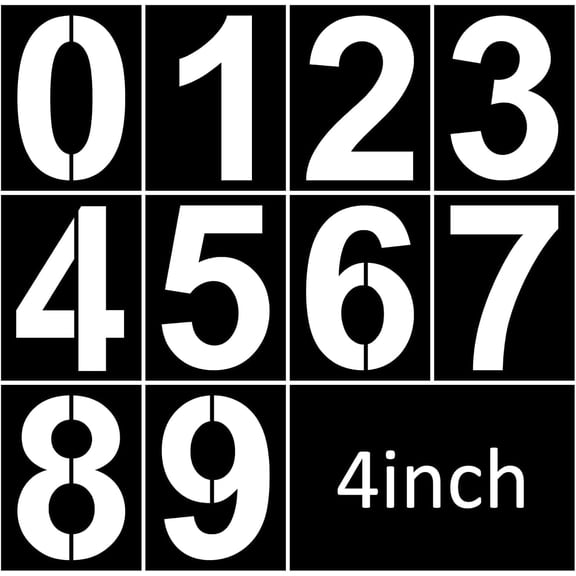 20Pcs 4 Inch Number Stencils, 0-9 Each 2 Pack Reusable Plastic Number Template for Painting, Mailbox, Address, DIY Crafts