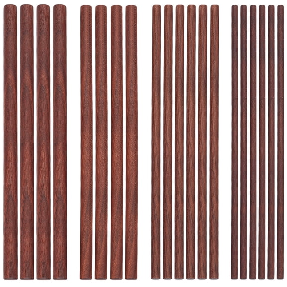 20Pcs 4 Styles Black Walnut Wood Craft Sticks Column Coconut Brown 250x6~12mm