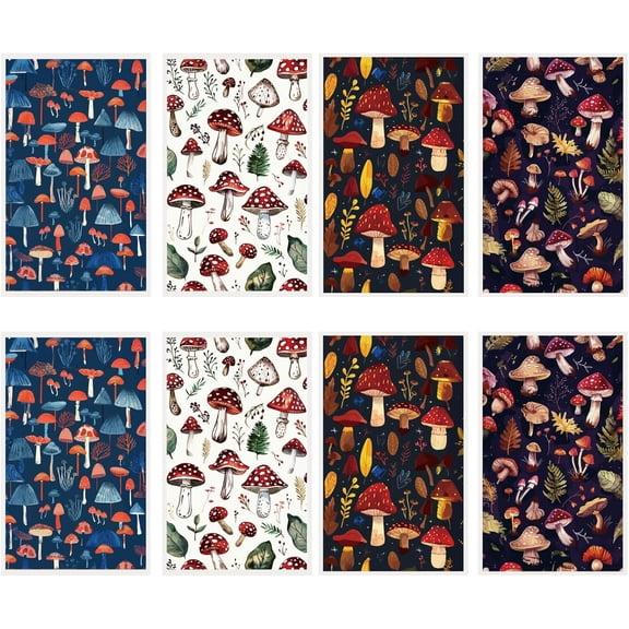 20Pcs 4 Styles Polymer Clay Transfer Sheets Underglaze Transfer Paper 4.7 x 2.8 Inch Spring Mushroom Ferns Pattern Water Designs Decals for DIY handcrafting