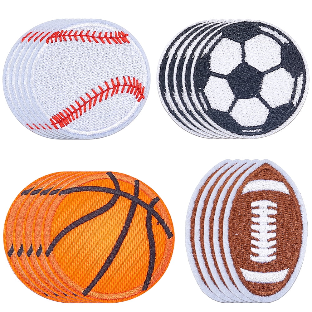 20pcs Sports Iron-On Patches - Embroidered Football Baseball Basketball Appliques For Clothing, Jackets, Jeans, Backpacks