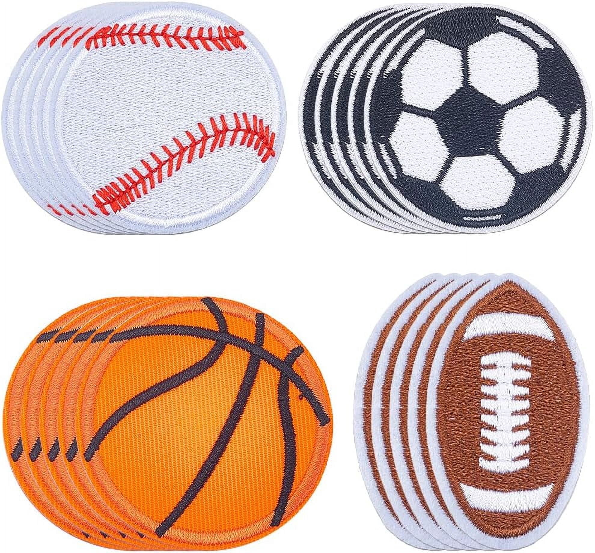20Pcs 4 Styles Sport Ball Iron on Patches Sports Embroidery Patch ...