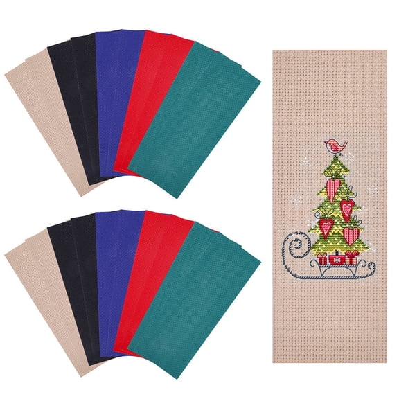 20Pcs 5 Colors Blank Stitch Bookmarks 190x70mm/7.5x2.8inch Colorful Cotton Embroidery Bookmark Fabric Stitch Simple Embroidery Fabric Book Marker for DIY Crafts Sewing Readers DIY