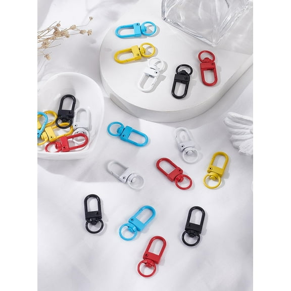 20Pcs 5 Colors Swivel Snap Hook Clasps Colorful Metal Lobster Claw Clasps Trigger Snap Hook Straps Keychains Belts DIY Craft Projects Durable and Versatile Metal Clasps and Accessories Mixed Color