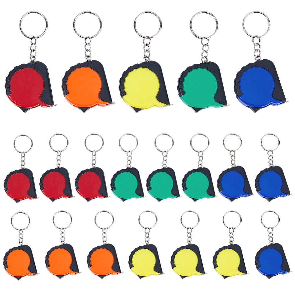 20Pcs 5 Colors TPR & & Stainless Steel Tape Measures Stainless Steel Color Mixed Color 8.8cm 4pcs/color