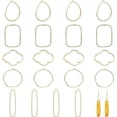 thumbnail image 1 of 20Pcs 5Styles Geometric Hollow Frame Alloy Open Back Bezel Pendants Pressed Flower Rectangle Teardrop Shape for DIY DIY Jewelry Earring Making Light Gold, 1 of 6