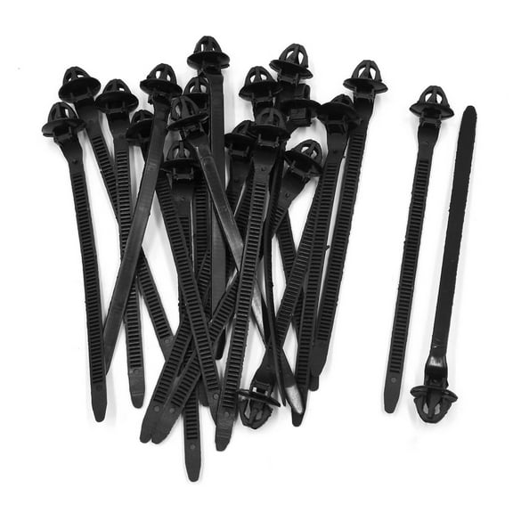 20Pcs 5mm x 120mm Adjustable Plastic Push Mount Loop Cable Tie Zip Wire Fastener