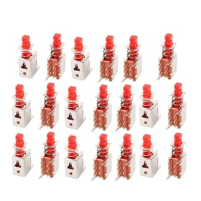 20Pcs 6 Pin 2mm Pitch Self-Locking Momentary DPDT Micro Push Button Switch