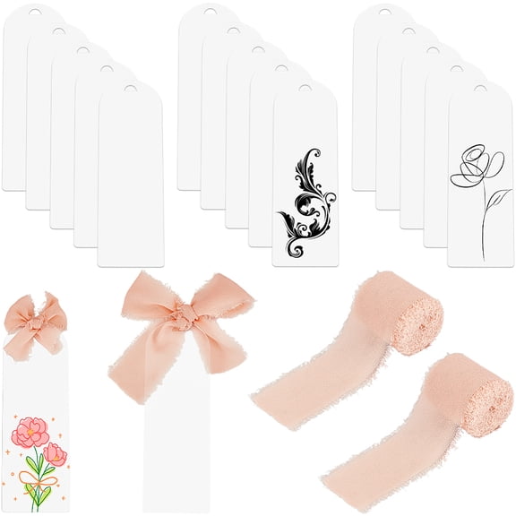 20Pcs 6 x 2 Inch Acrylic Bookmarks Bulk Clear Blank Bookmarks Transparent Acrylic Book Marks Blanks