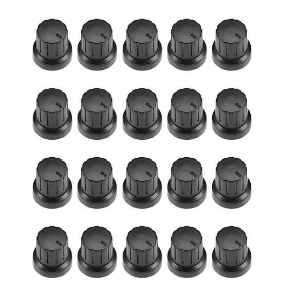 20Pcs 6mm Insert Shaft 15.3x15.5mm Plastic Potentiometer Rotary Knob Pots