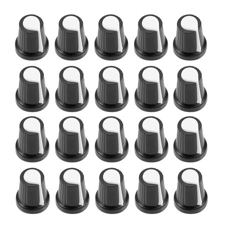 20Pcs 6mm Insert Shaft Dia 15.x17mm Plastic Potentiometer Rotary Knob Pots