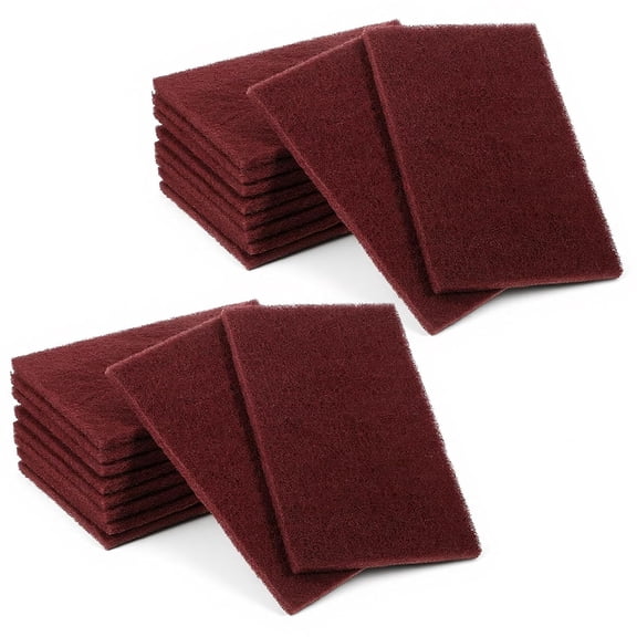 20Pcs 7447 General Purpose Scrub Pad, 6" X 9" Professional Red Abrasive Finishing Scrub Pad for Paint Prep Scuffing Scouring Sanding Adhesion Scratch