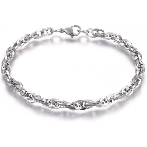 20Pcs 8.1Inch Link Chain Bracelets for Chain Bracelets Jewelry Gifts Adjustable Handmade Dainty Rope Trendy Paperclip Stainless Steel Link Infinite