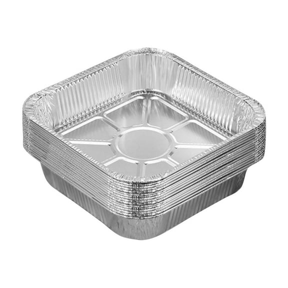 20Pcs 8 Inch Aluminum Foil Baking Mold Square 7 Oz Deep Disposable Pans for Oven Air Fryer Cooking Roasting Steaming Cake Preparation