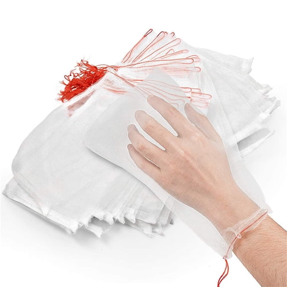 20Pcs 8"x12" Fruit Protection Bags, Garden Netting Bags with Drawstring, Fruit Netting Bags, Fruit Tree Bags, Netting Barrier Bags for Protecting Fruits and Vegetables