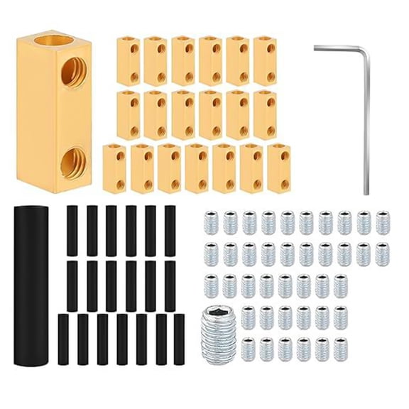 20Pcs 8AWG 20A Docking Connector Square Terminals Connector with Screws Shrink Tubes Quick Wiring Connection Terminals