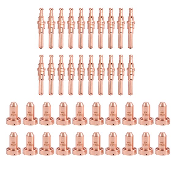 20Pcs 9-8210 Nozzle Tip 60A, 20Pcs 9-8215 Electrode Fit Thermal Dynamics SL60/SL100 Plasma Cutting Torch Consumables