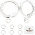 thumbnail image 1 of 20Pcs 925 Sterling Silver Plated Brass Round Earring Hooks with Loop Leverback Earwires and Open Jump Rings with Storage Box for Jewelry Making Findings, 1 of 6