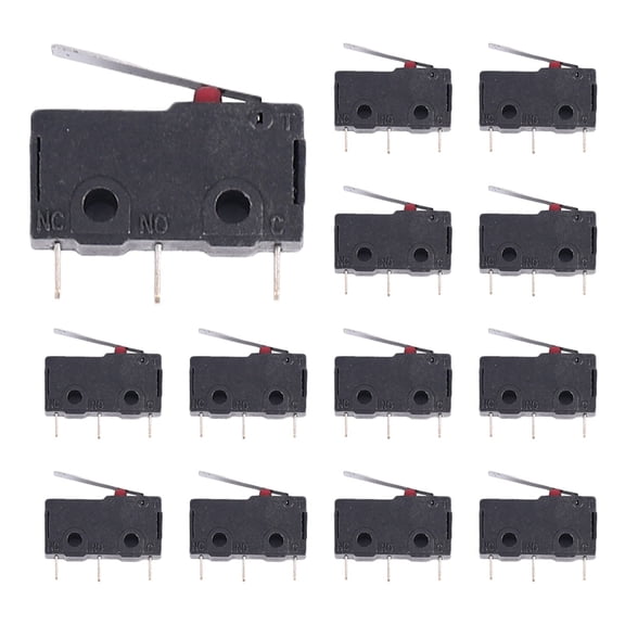 20Pcs AC 125V 250V 5A SPDT 3-Pin Momentary Plastic Micro Limit Switch Black+Silver,20Pcs Micro Limit Switch,Black+Silver