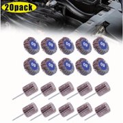 20PCS Flap Wheel Sander Grinder Bulk Set, 80 Grit Rotary Wheel Sandpaper with 1/8" Shank, 32mm Grinding Heads for Polishing and Sanding