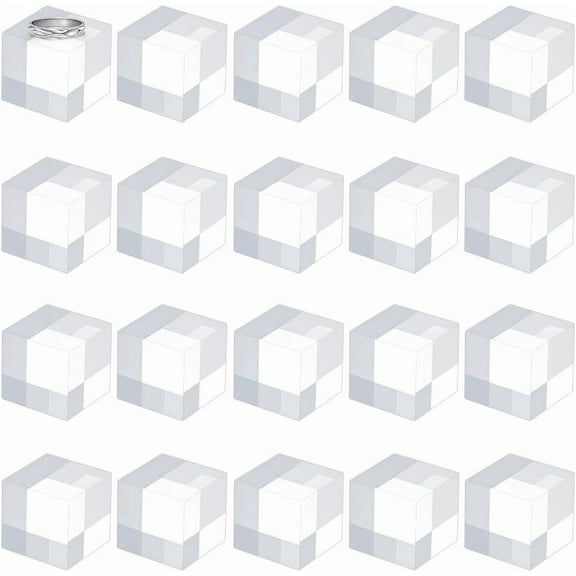 20Pcs Acrylic Display Pedestals 1x1x1 Inch Square Riser Display Stands Square Showcase Clear Cube Blocks