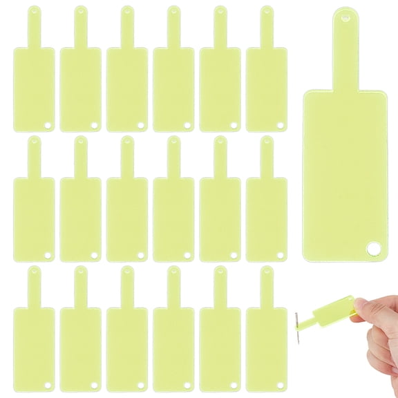 20Pcs Acrylic Needle Insert Tool Embroidery Machine Needle Changing Tool Pale Green 59.5x18.5x2.5mm Hole: 3mm and 0.8mm