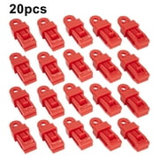 20Pcs Adjustable Heavy Duty Locking Shade Plastic Clips For Tarps And Shades (Red)