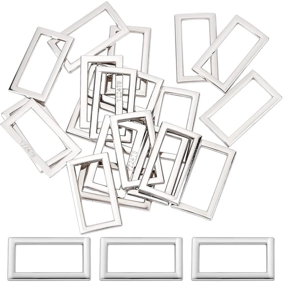 20Pcs Alloy Buckles Garment Accessories Rectangle Platinum 17.5x31x2mm diy