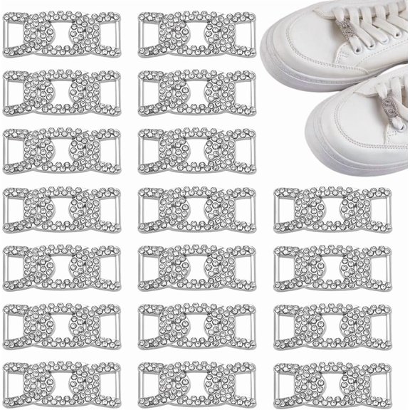 20Pcs Alloy Buckles with Rhinestone Rectangle Platinum 29.5x12x2.5mm Hole: 3.5x6mm