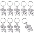 thumbnail image 1 of 20Pcs Alloy Keychain with Iron Findings Antique Silver & Platinum Snowflake 7.5cm., 1 of 6