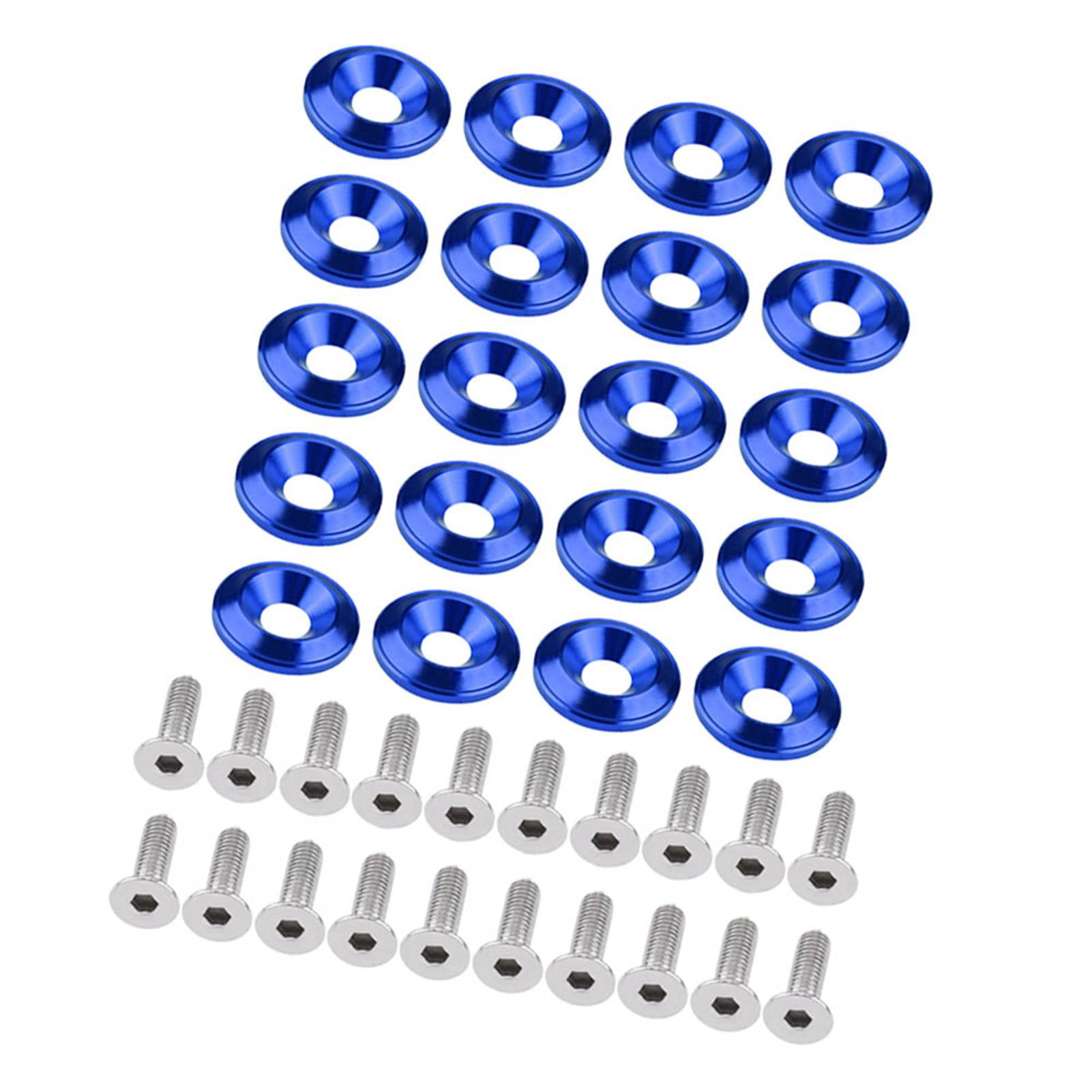 40pcs New Billet Aluminum Fender Bumper Washer Bolt Engine Bay - Foto 6