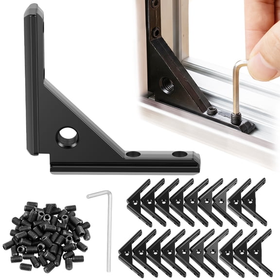 20Pcs Aluminum Extrusion Profile Connector T Slot Inside L Shape Joint Angle Hardware Panel Mount Connector with Screw for 2020 Series Extruded Aluminum Profile