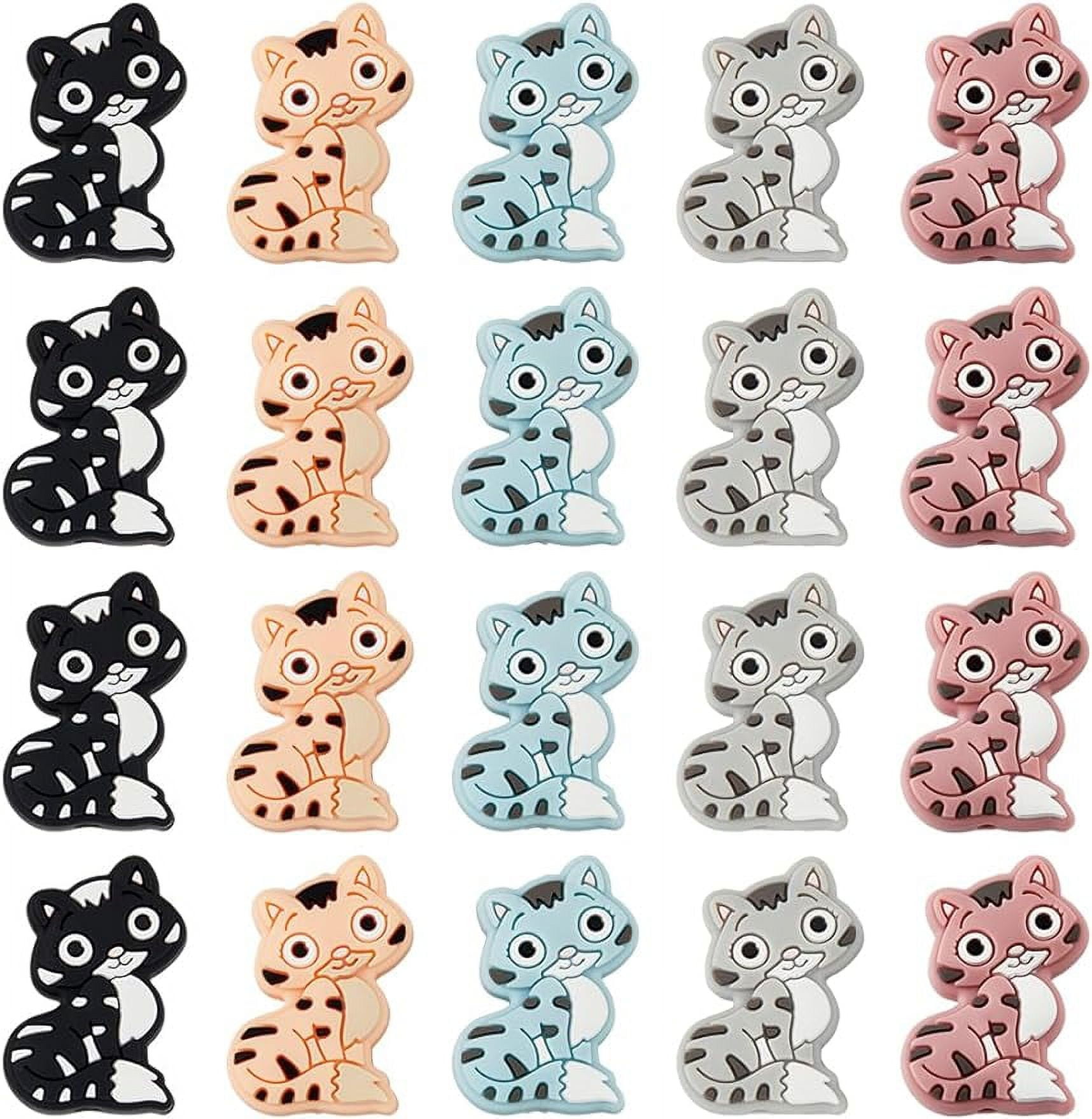 20Pcs Animal Silicone Beads 5 Colors Silicone Focal Beads Playful