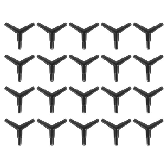 20Pcs Aquarium Air Valve Connector, 3 Way Plastic Inline Tubing Non-return Valves for 4x6mm ID Airline Tubing Fish Tank Pond Air Line, Black