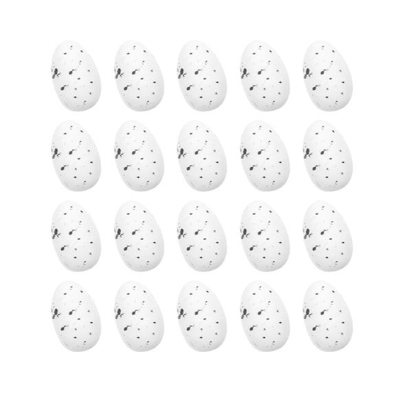 20Pcs Artificial Bird Eggs Speckled Mini Fake Foam Eggs Bulk for Easter Crafts Bird Nest Decor Bowl and Vase Filler Photo Prop, White