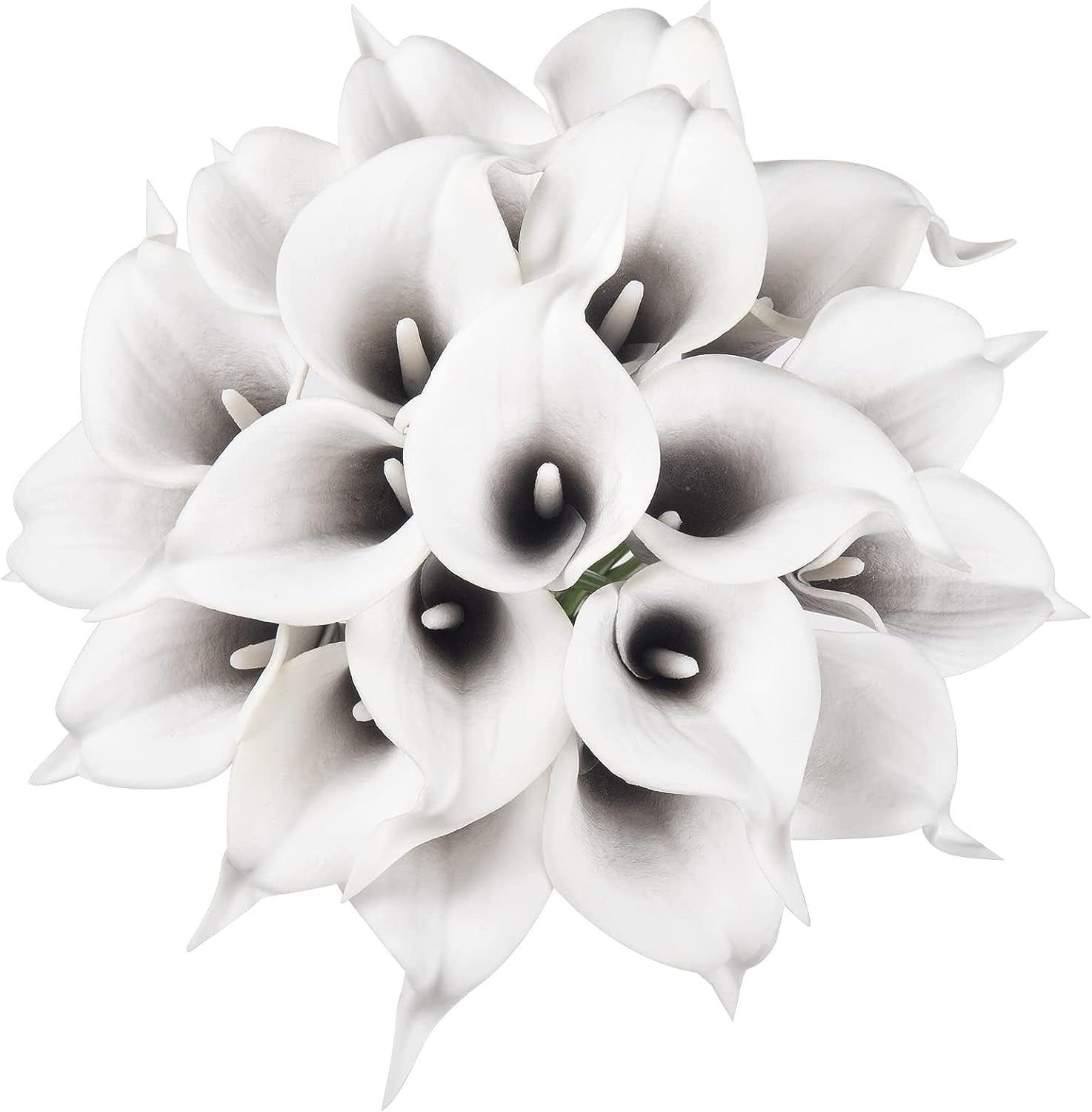 20Pcs Artificial Calla Lily Flower Real Touch Latex Flowers for DIY Wedding Bouquet Party Home Decor (Pure White)