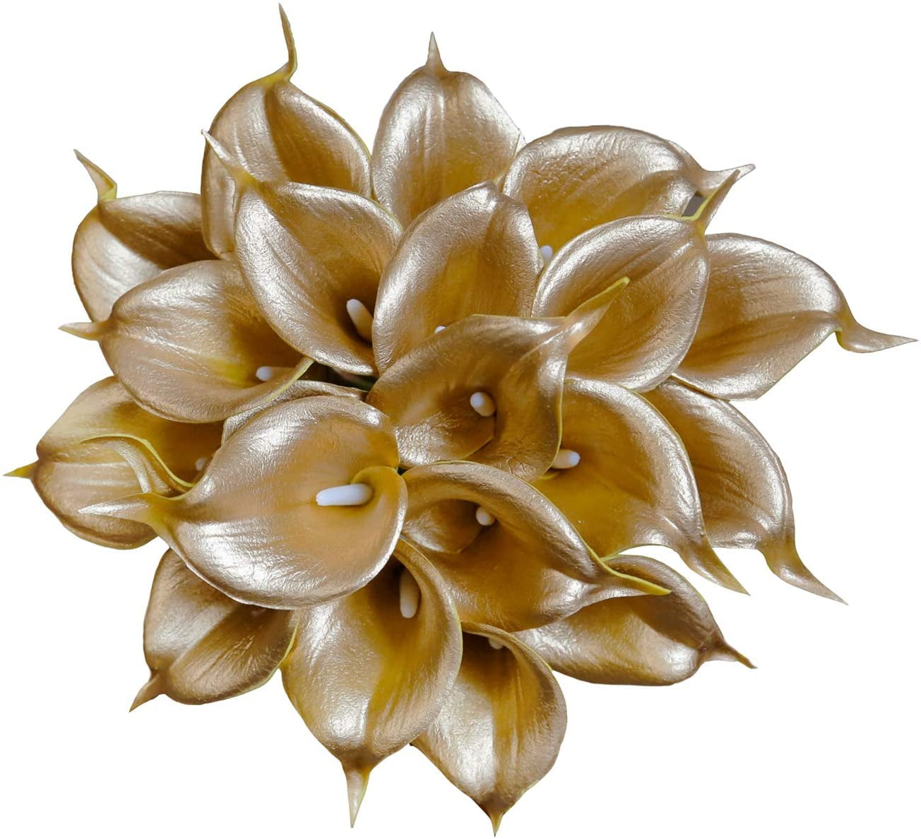 20Pcs Artificial Calla Lily Flower Real Touch Latex Flowers for DIY Wedding Bouquet Party Home Decor (Pure White)