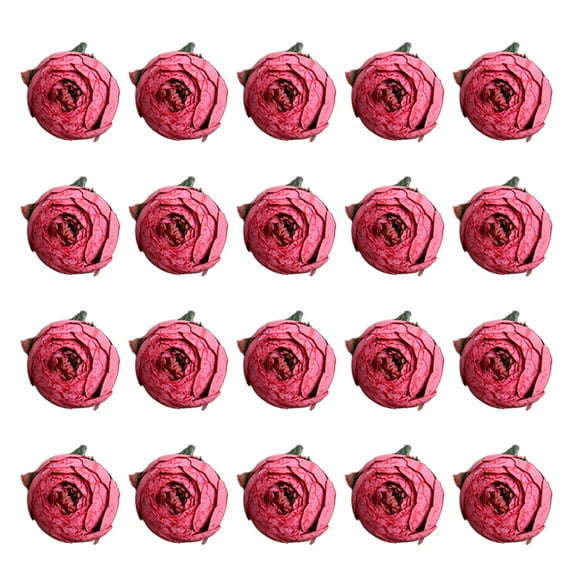 20Pcs Artificial Flower Heads Colorful Delicate Faux Silk Simulation Tea Roses Bud Flowers for Wedding