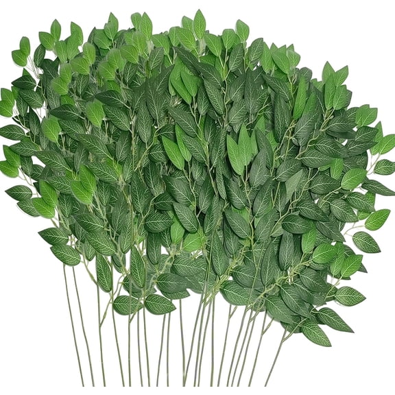 20Pcs Artificial Italian Ruscus Greenery Stems,Bendable Artificial Eucalyptus Stems - Faux Greenery for Wedding Decor, Centerpieces, Home Arrangements