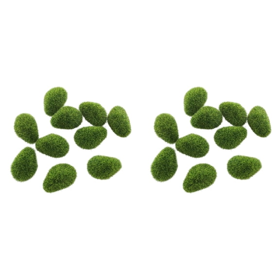 20Pcs Artificial Moss Rocks, Small Simulated Moss Stone, Mini Moss Balls, Aquarium Plants for Fish Tank Decor, Moss Balls for Aquarium & Ecological Bottles, Moss Wall Art, Fake Moss, Moss for Crafts