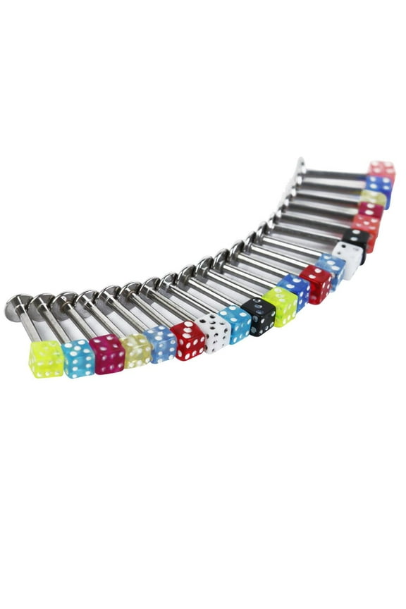 20Pcs Assorted Lip Studs Chin s Bar Labret Jewelry