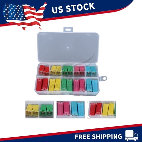 20Pcs Auto Fuses Mini Square Fuses Automotive Car Fuse Assortment Kit AMP W/Box