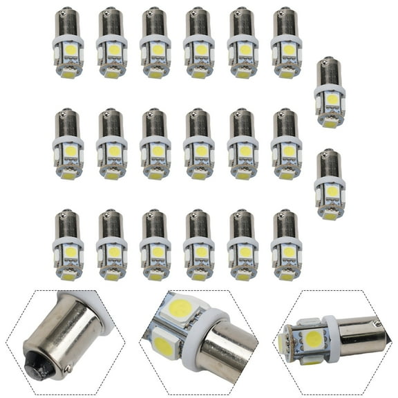 20Pcs BA9s LED Bulbs for Instrument Dash Illumination - White 6500K