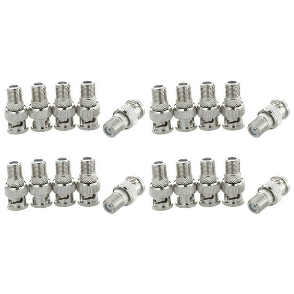 20Pcs BNC Male Plug to F Female Jack Adapter Coax Connector Coupler CCTV Camera