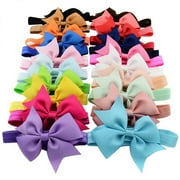 20Pcs Baby Girls Grosgrain Ribbon Hair Bows Dacron Clips Fashionable Headbands