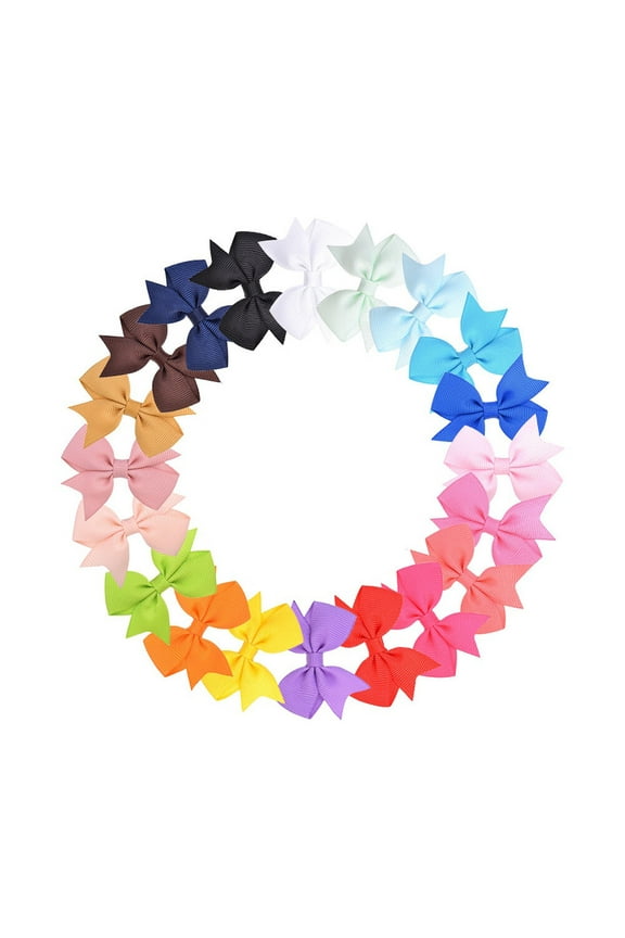 toddler hair clip Bow Tie Clip Nylon Hair Decoration for Baby Girls Birthday 20Pcs
