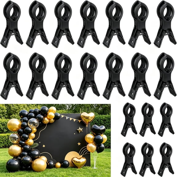 20Pcs Balloon Clips & Windproof Spring Clamps – Must-Have for Party Backdrop | Secure Balloons, Photos & Streamers | Heavy Duty Plastic Clips for Indoor/Outdoor Events
